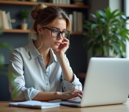 Comment optimiser votre simulation de rachat de crédit : conseils et astuces Femme professionnelle examine des résultats de credit sur son ordinateur