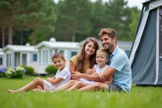 Camping Émeraude avec parc aquatique et accès à la plage