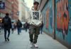 Jeune homme en streetwear décontracté dans la ville