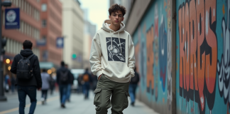 Streetwear : qui le porte en 2025 ? Jeune homme en streetwear décontracté dans la ville