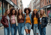 Mode et influence sur les jeunes : enjeux et tendances à suivre en 2025 Groupe d'adolescents en streetwear dans la ville