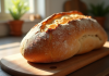 Pain rustique fait maison sur planche en bois