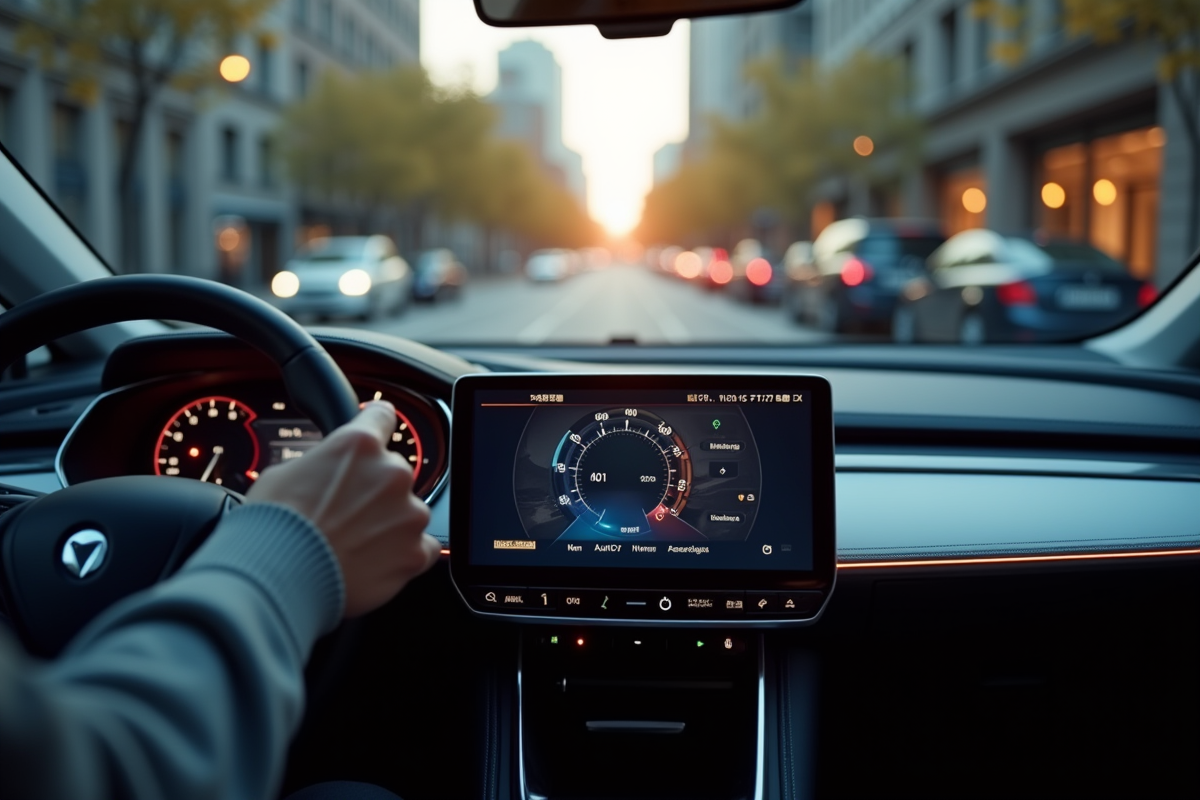 Conducteur pointant le tableau de bord d