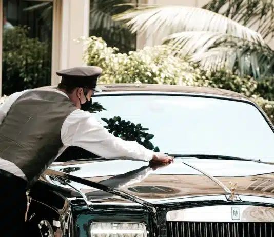 Fiche de métier maître chauffeur man in white long sleeve shirt and black hat standing beside black car during daytime